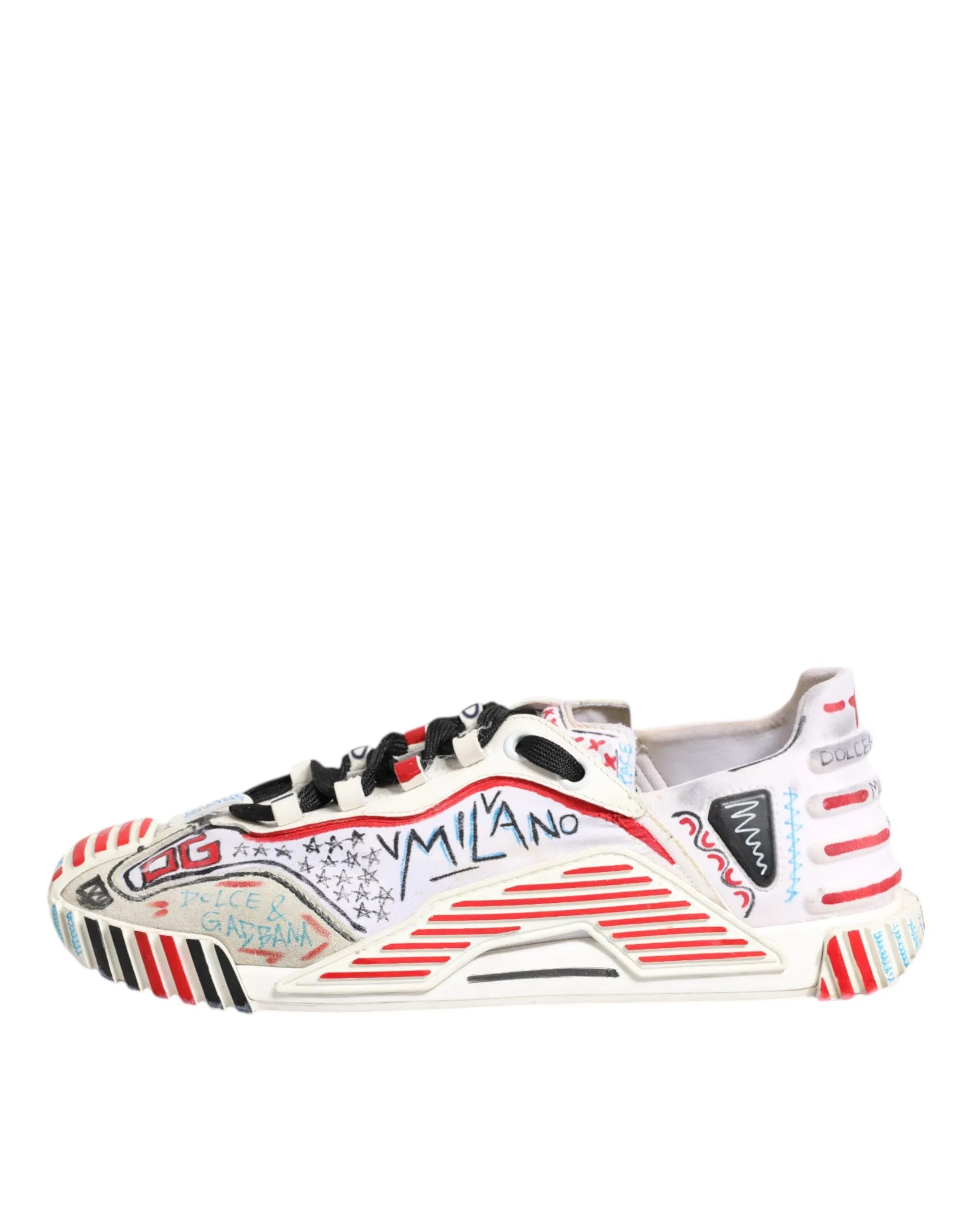 Dolce&Gabbana NS1 Men Multicolor Sneakers Nylon Printed Flat Trainer Shoes EU 41