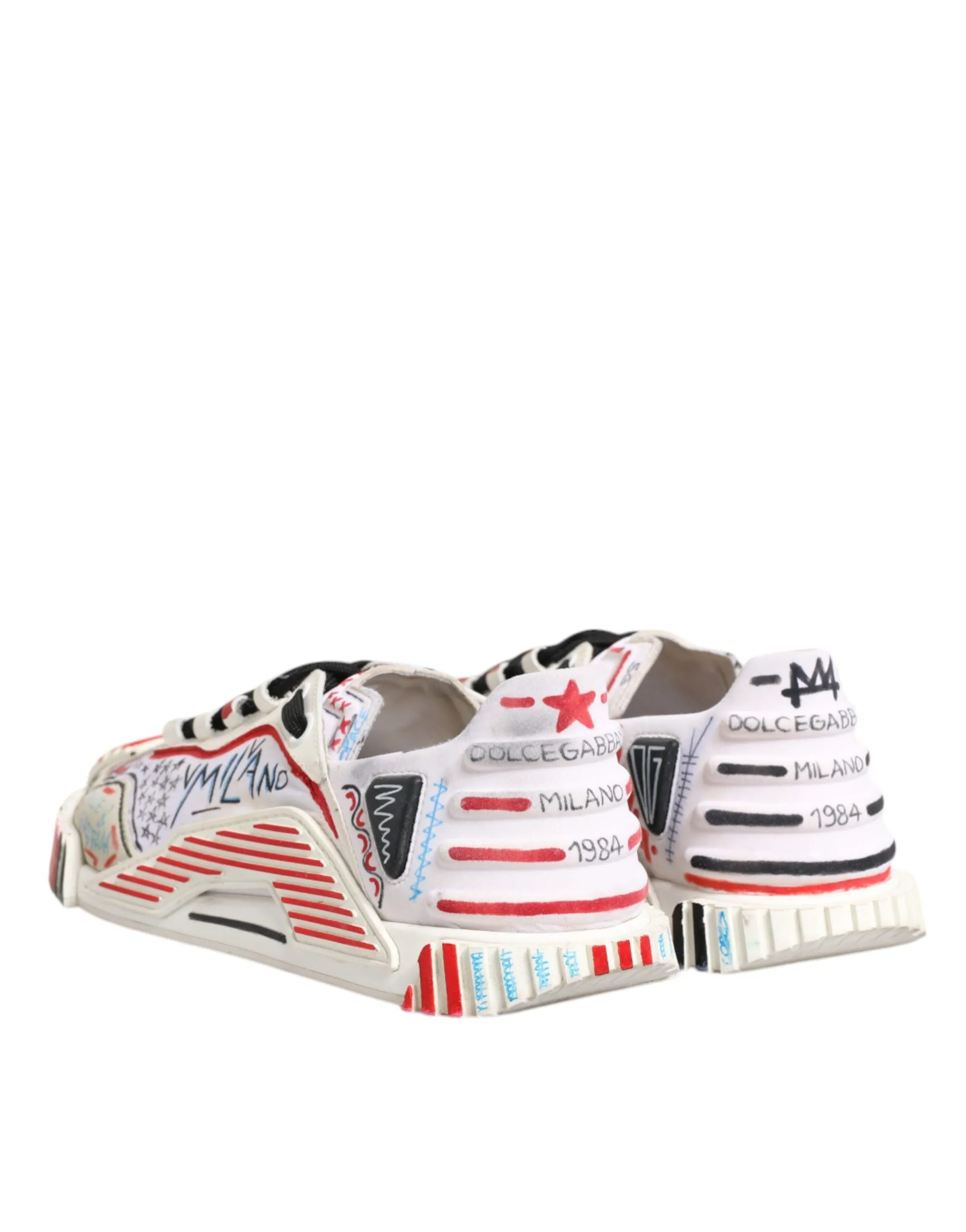 Dolce&Gabbana NS1 Men Multicolor Sneakers Nylon Printed Flat Trainer Shoes EU 41