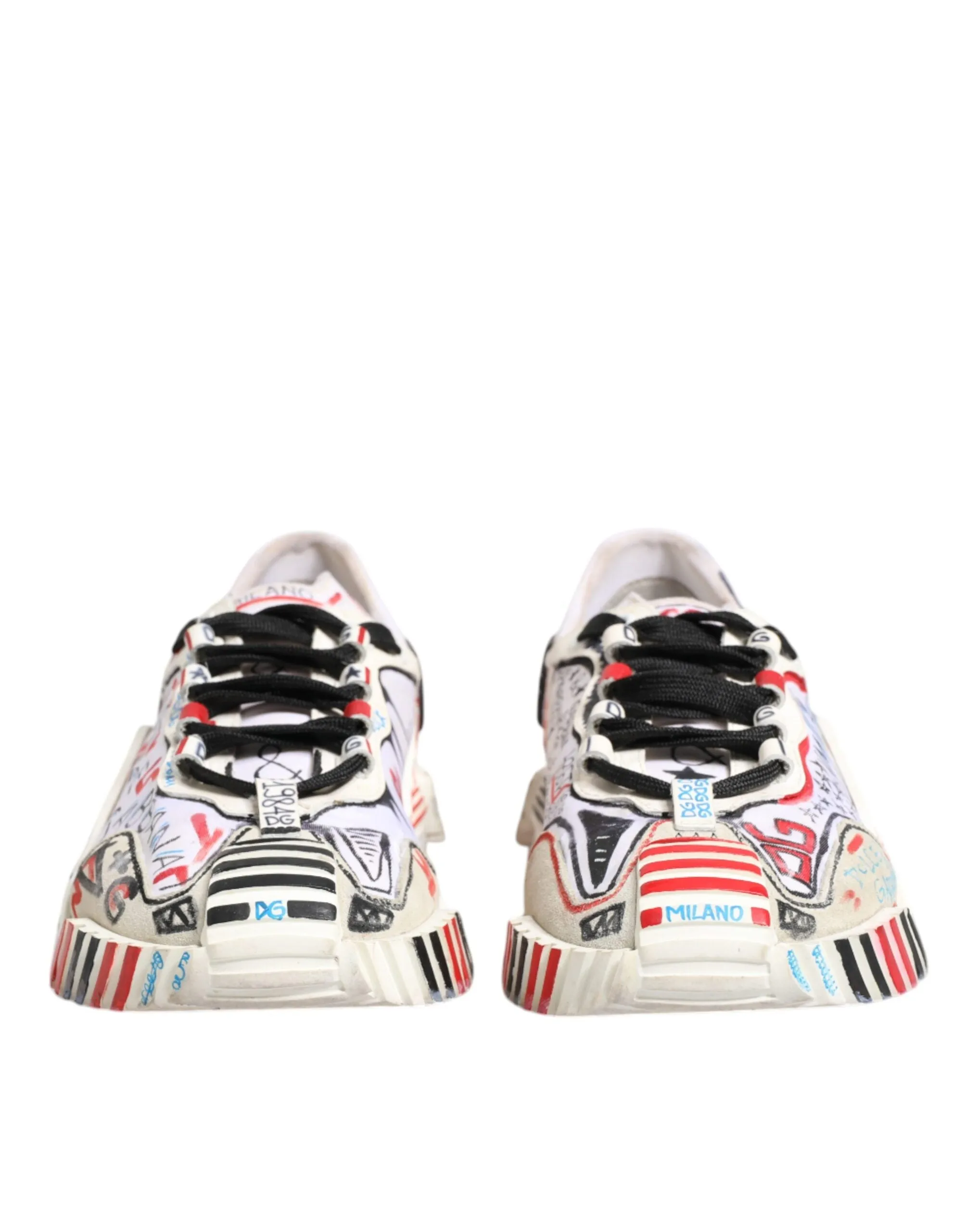 Dolce&Gabbana NS1 Men Multicolor Sneakers Nylon Printed Flat Trainer Shoes EU 41