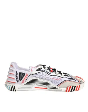 Dolce&Gabbana NS1 Men Multicolor Sneakers Nylon Printed Trainer Shoes Size EU 41