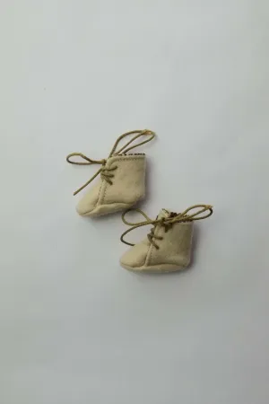 Doll Boots | Tan Wool w/ Brown Floral