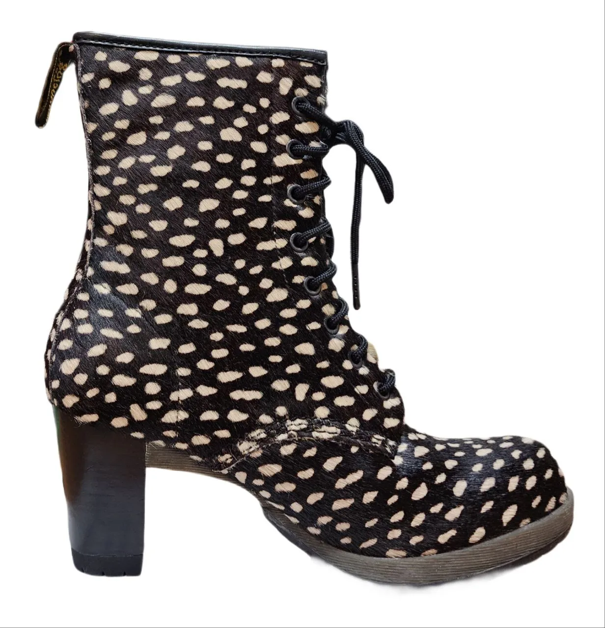 Dr. Martens Women's Black Pony Hair Darcie 3.5" Heel Boots Size US 10 NWB