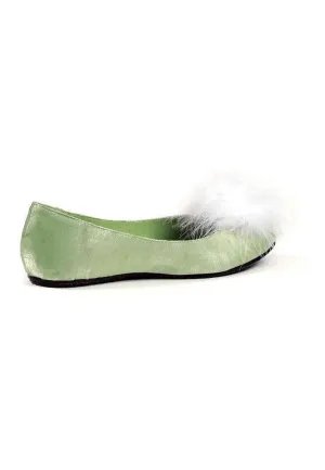 Ellie 016-TINKER Heel Satin Slipper With Marabou