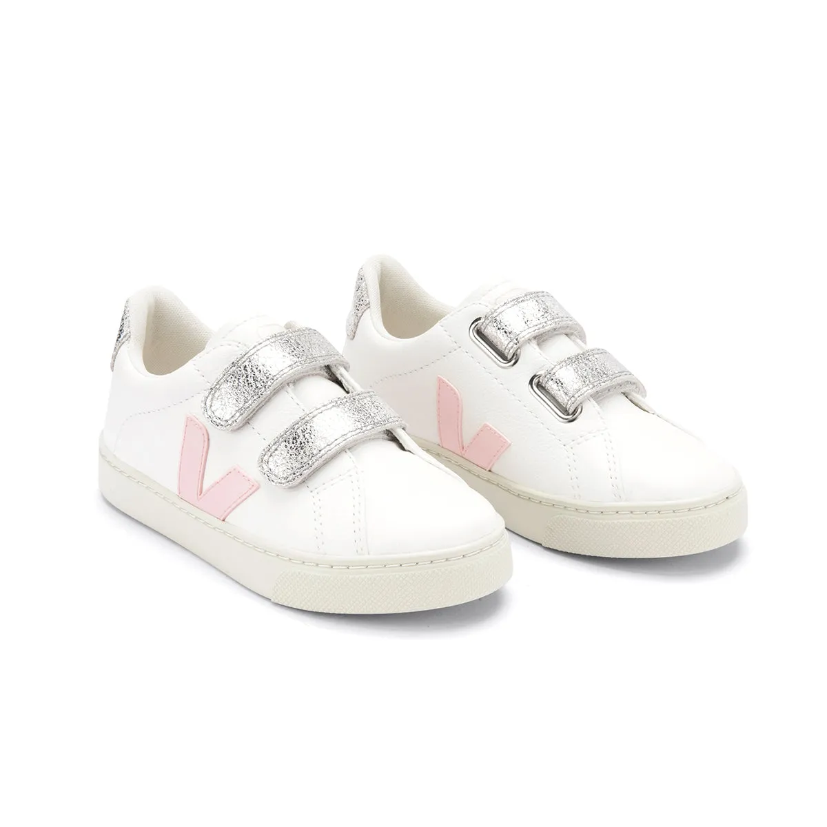 Esplar White Petal Silver Velcro Sneaker