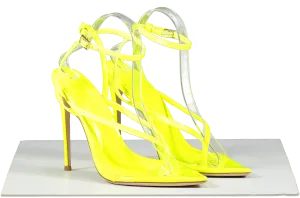 FEMME LOS ANGELES Neon Yellow Effie Sandal - Highlighter UK 6 EU 39 👠