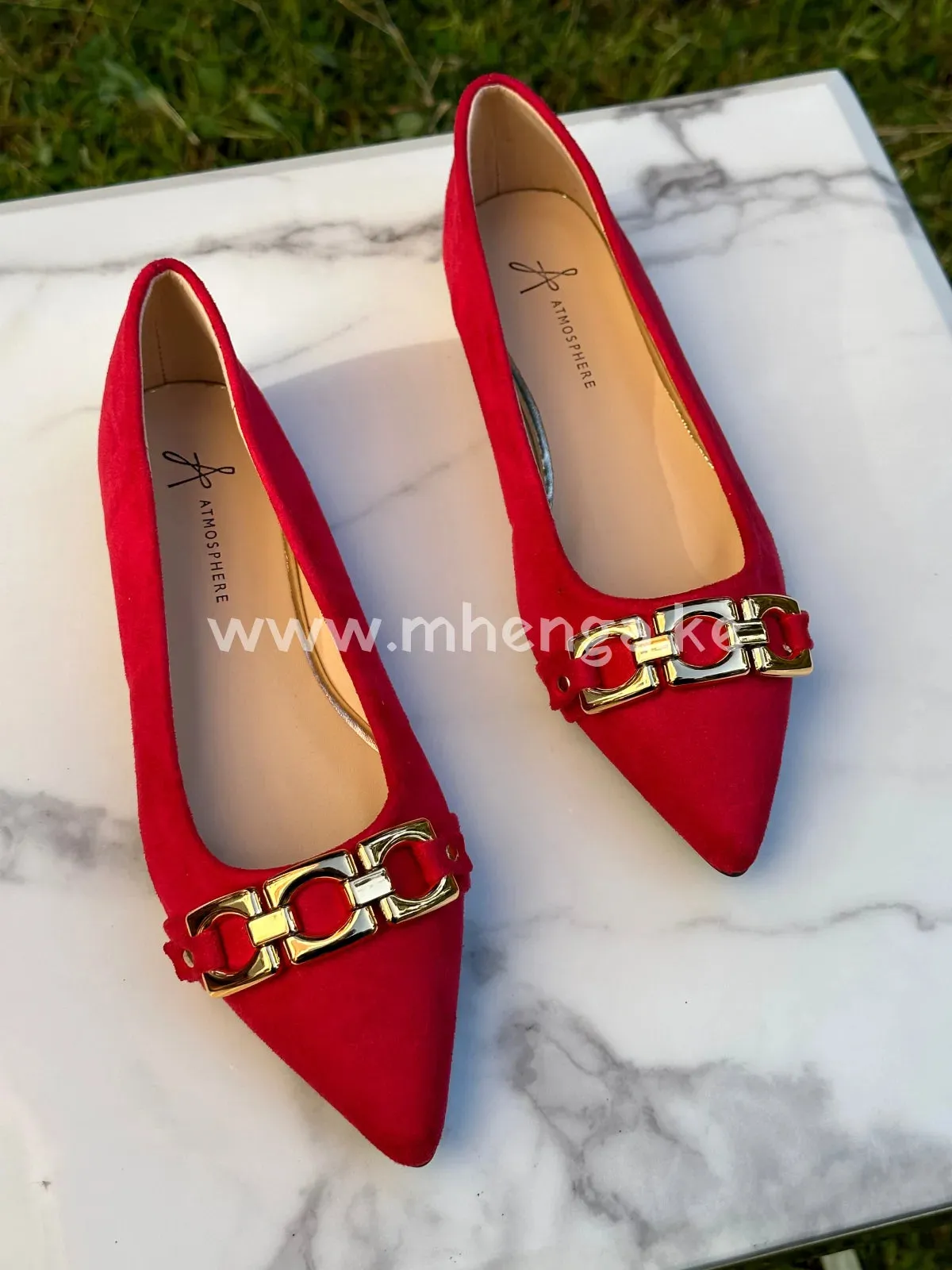 Flats Gold classy Buckle shoe , women shoes