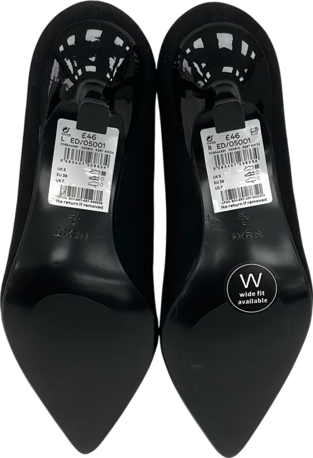 forever comfort Black Slip On Dimante Buckle Heels UK 5 EU 38 👠