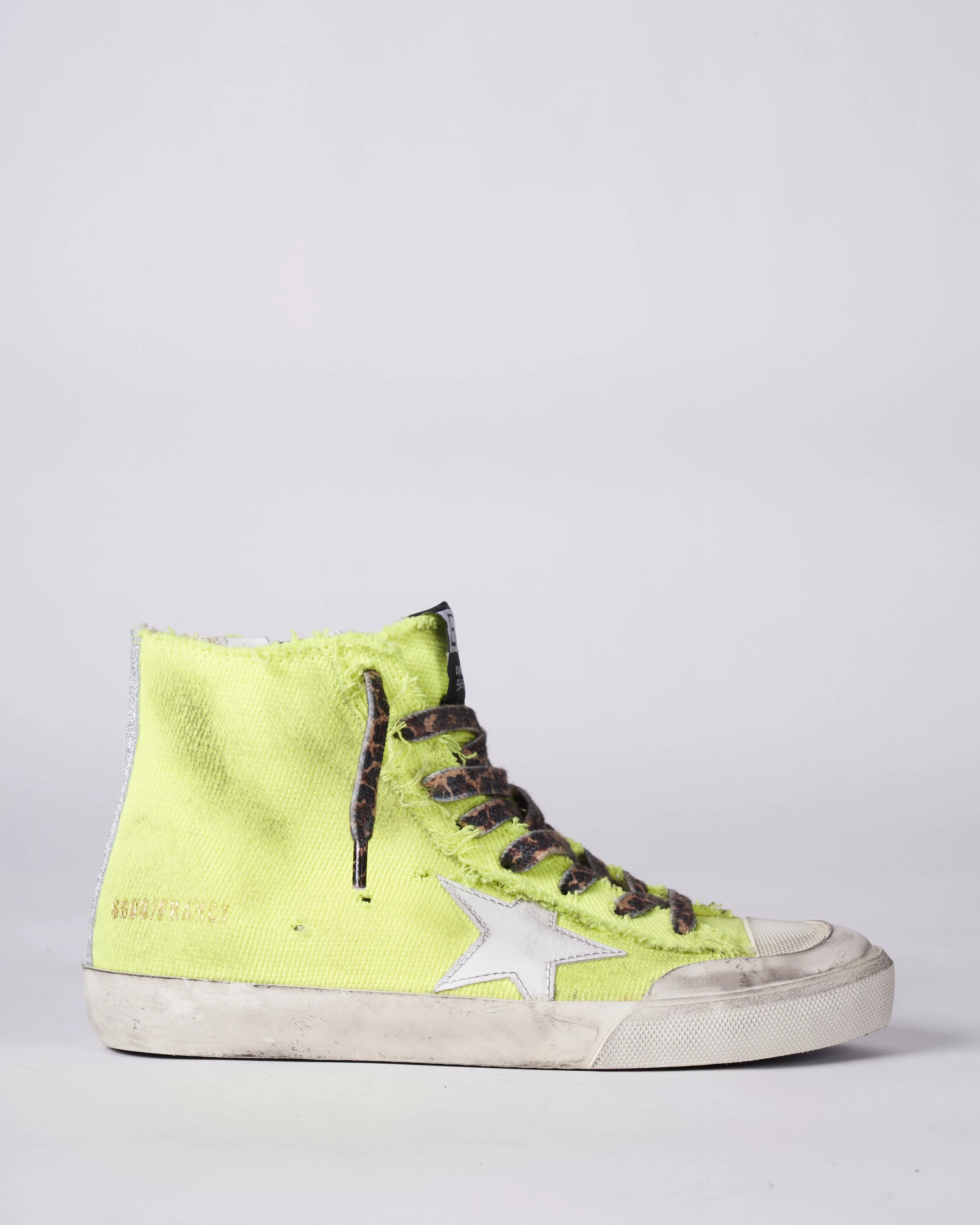 francy penstar canvas sneaker - fluo yellow/white/silver
