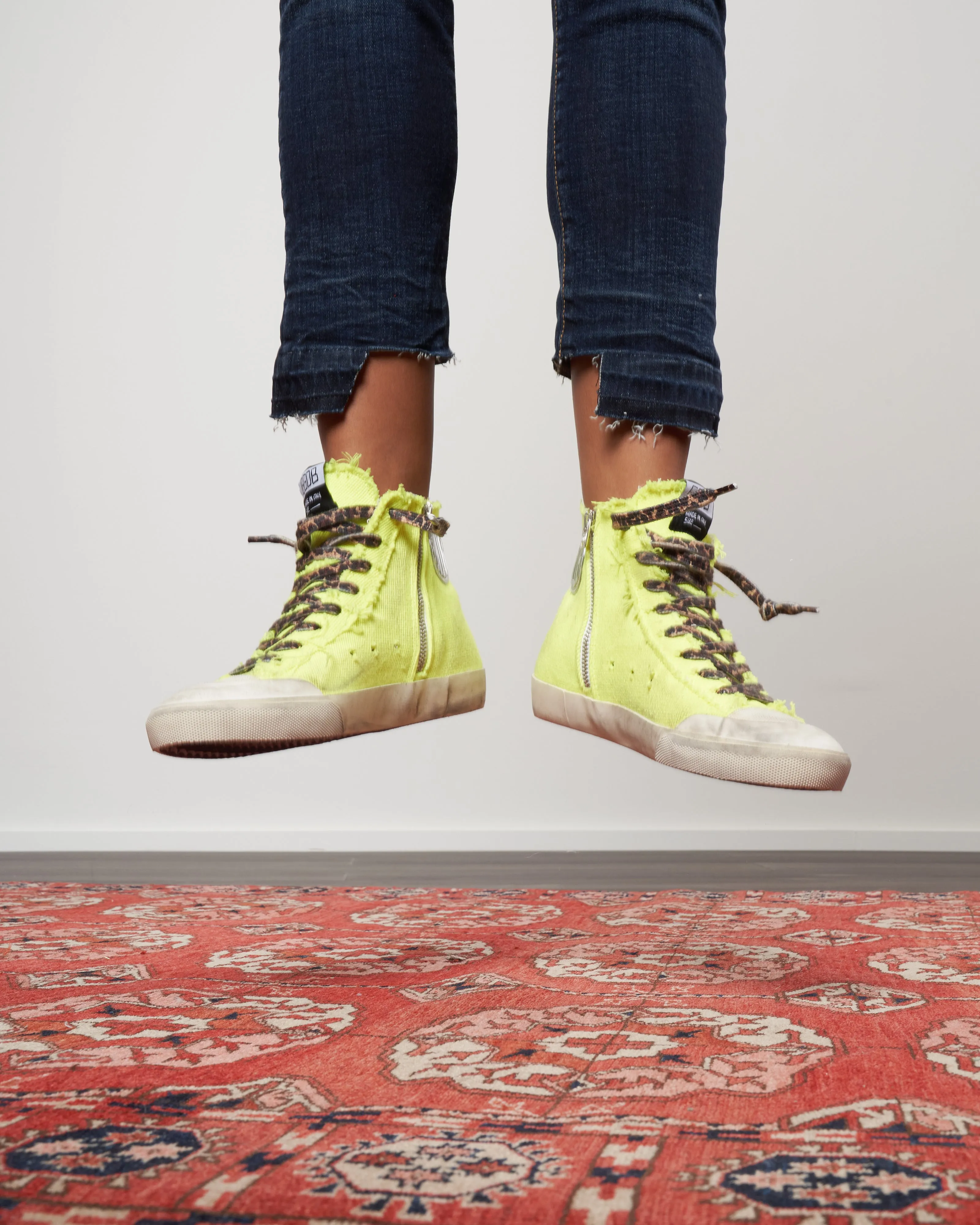 francy penstar canvas sneaker - fluo yellow/white/silver