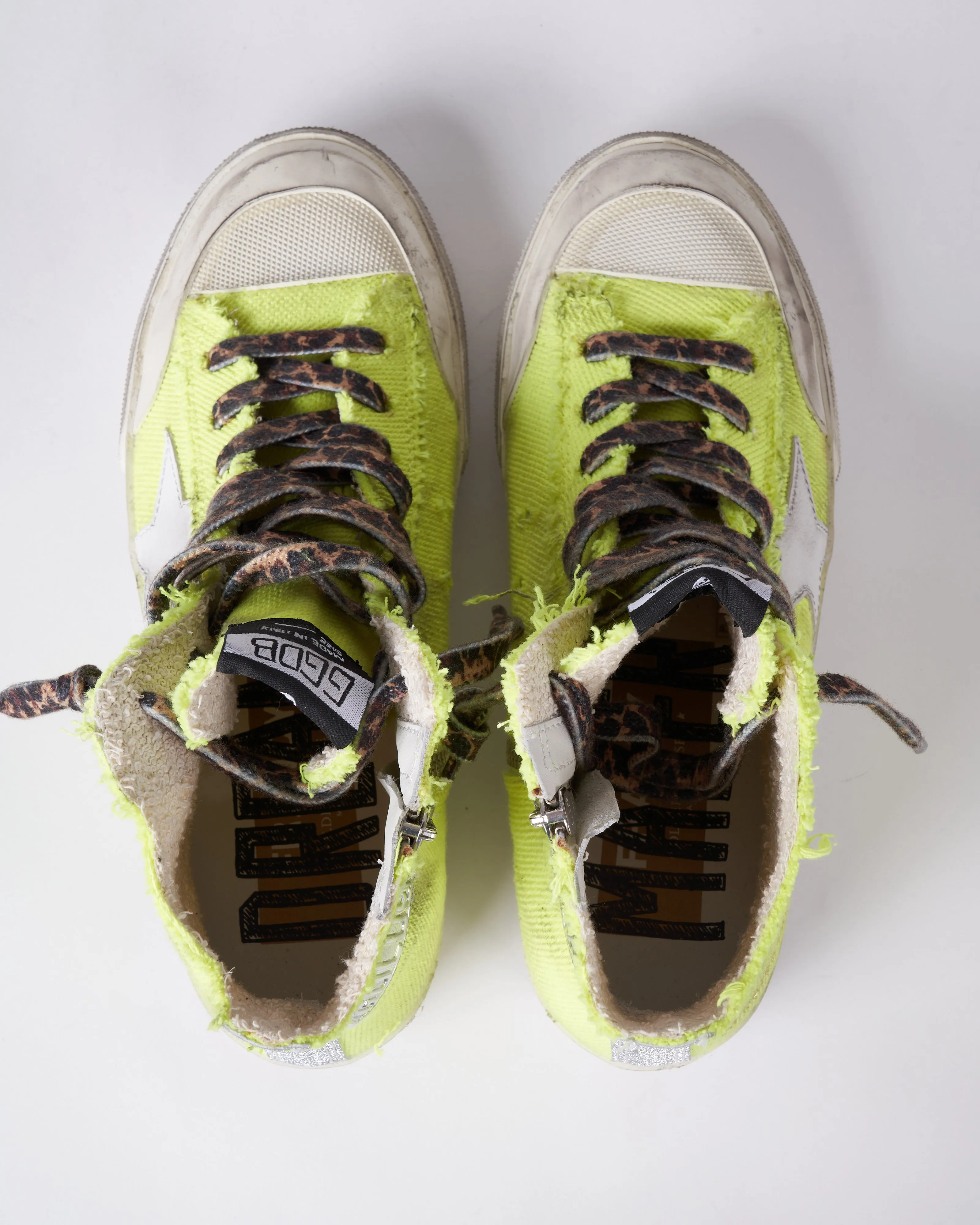 francy penstar canvas sneaker - fluo yellow/white/silver