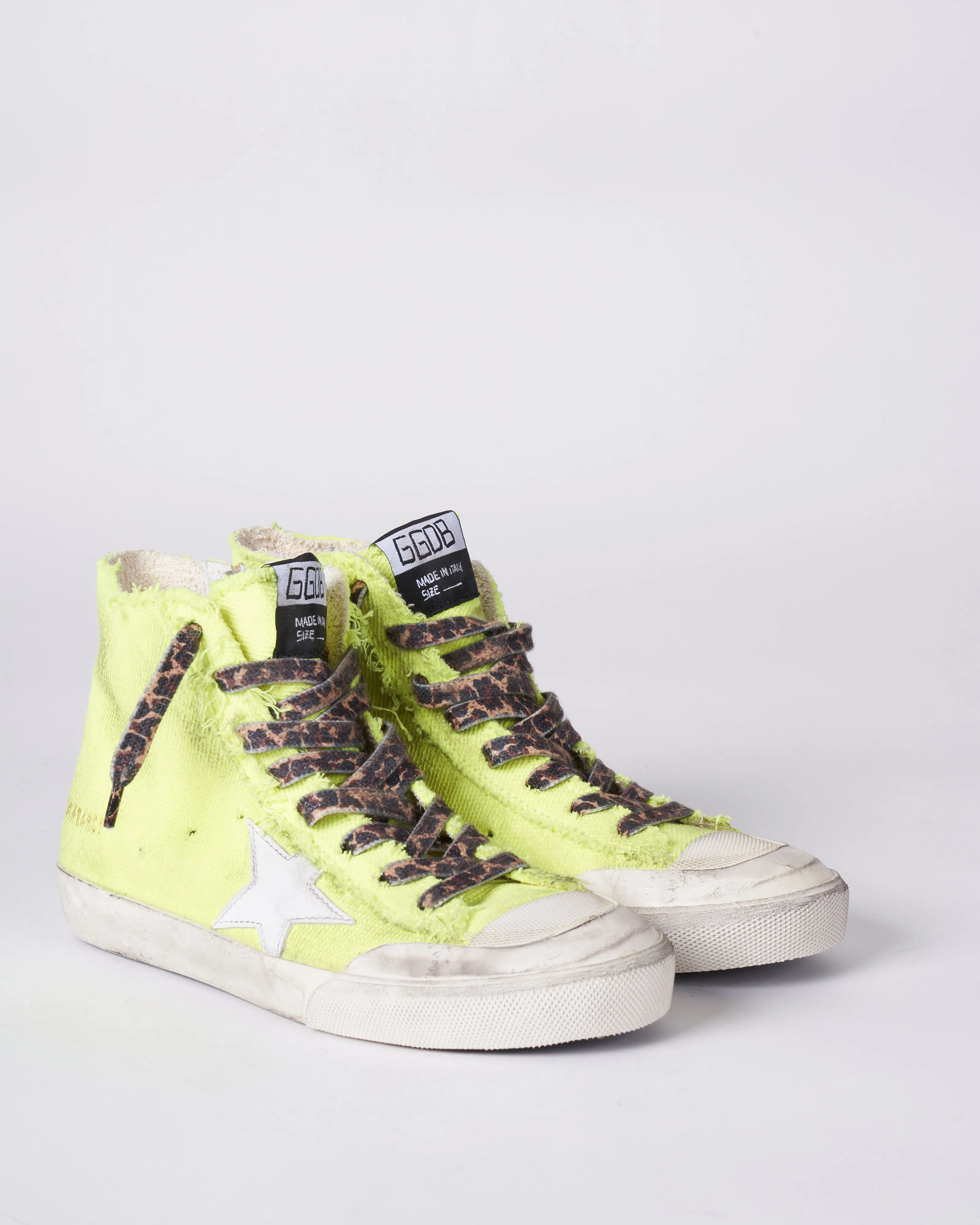 francy penstar canvas sneaker - fluo yellow/white/silver