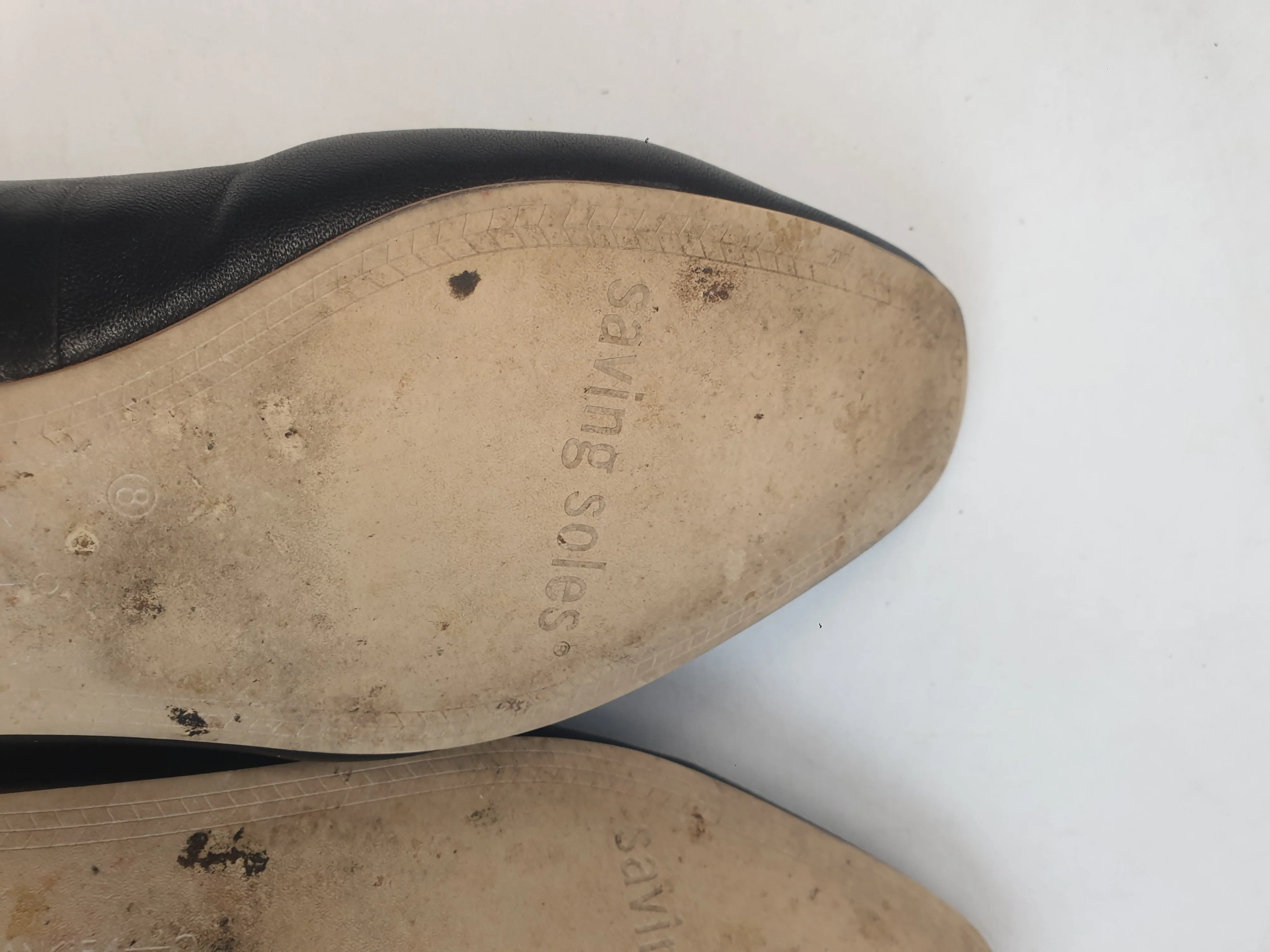 Frank!e 4 black slip on shoes with small hidden wedge heel size 8