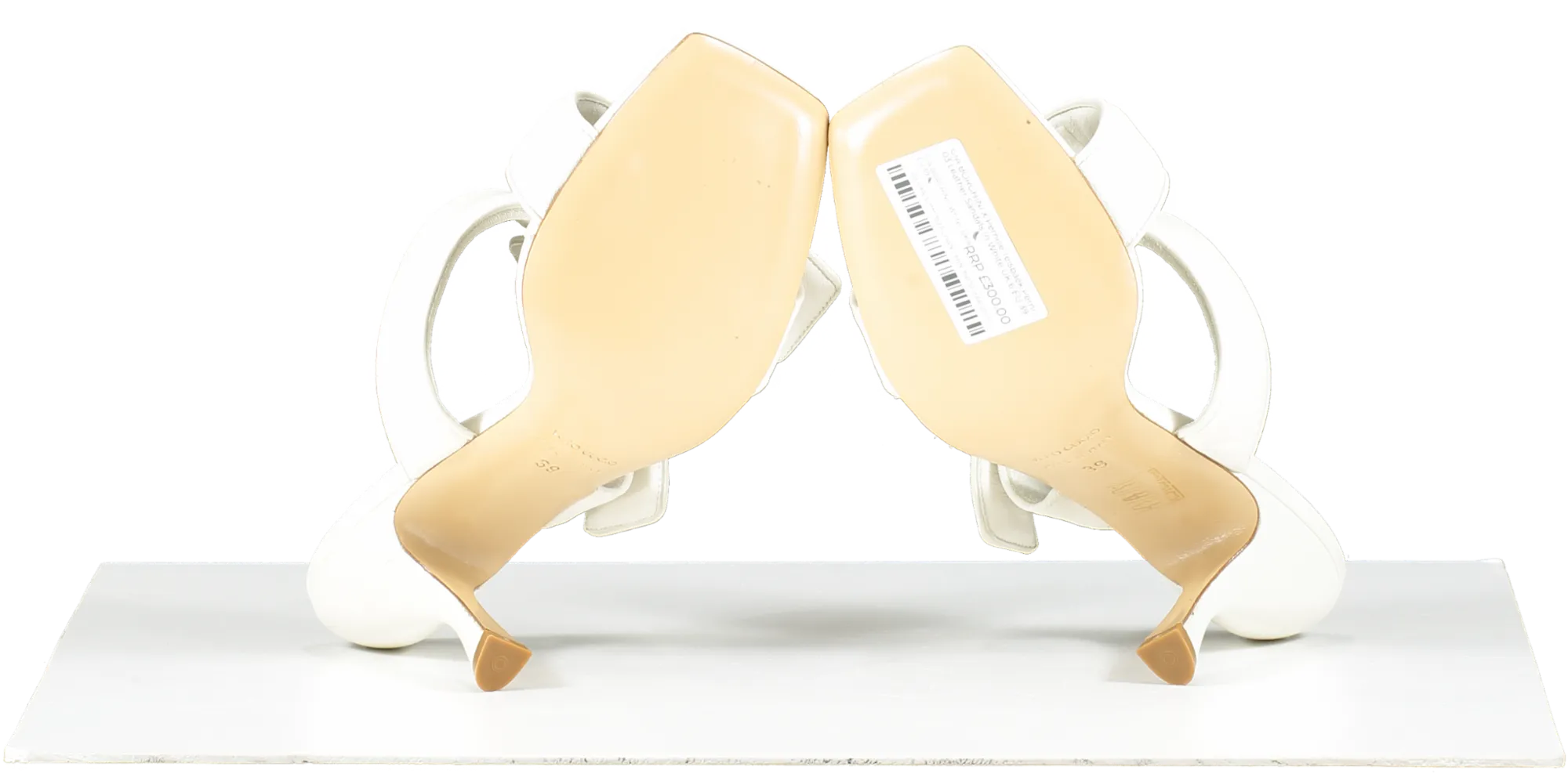 GIA BORGHINI X Pernille Teisbaek Perni 03 Leather Sandals In White UK 6 EU 39 👠