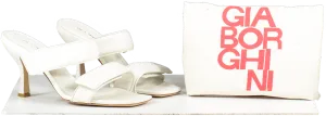 GIA BORGHINI X Pernille Teisbaek Perni 03 Leather Sandals In White UK 6 EU 39 👠