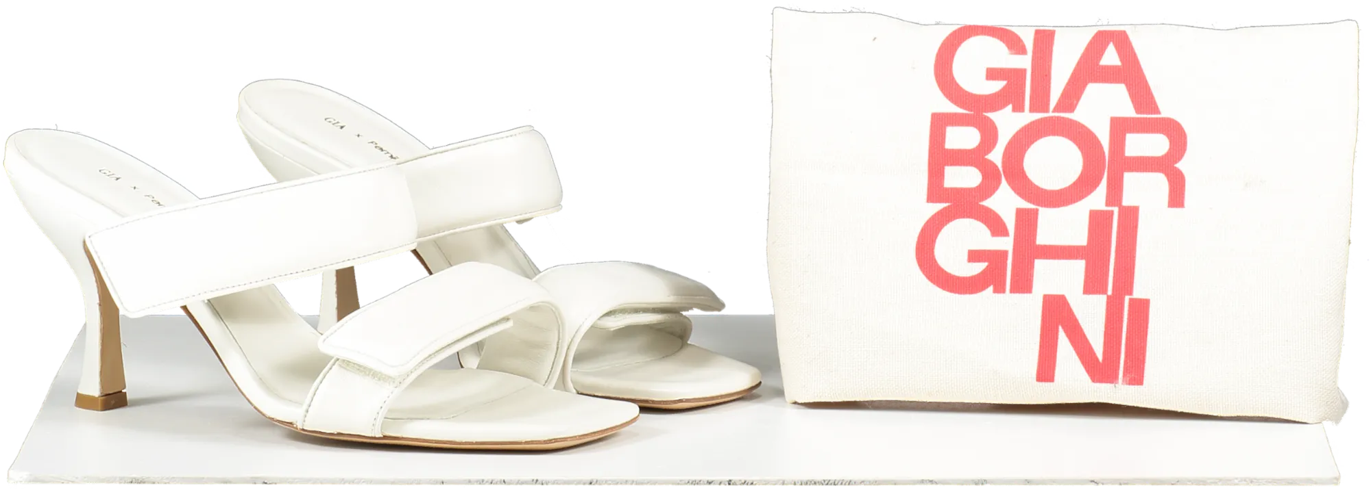 GIA BORGHINI X Pernille Teisbaek Perni 03 Leather Sandals In White UK 6 EU 39 👠