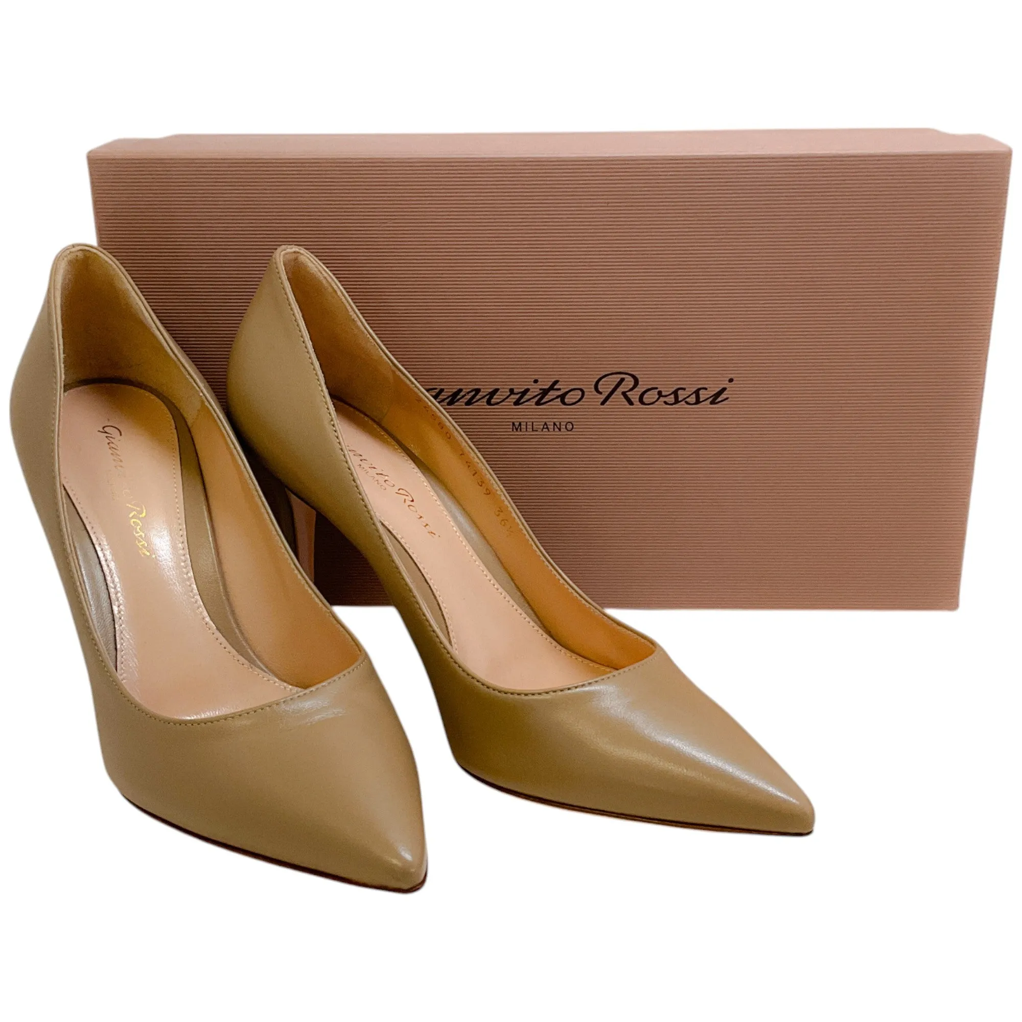 Gianvito Rossi Bisque Leather Gianvito 55 Pumps