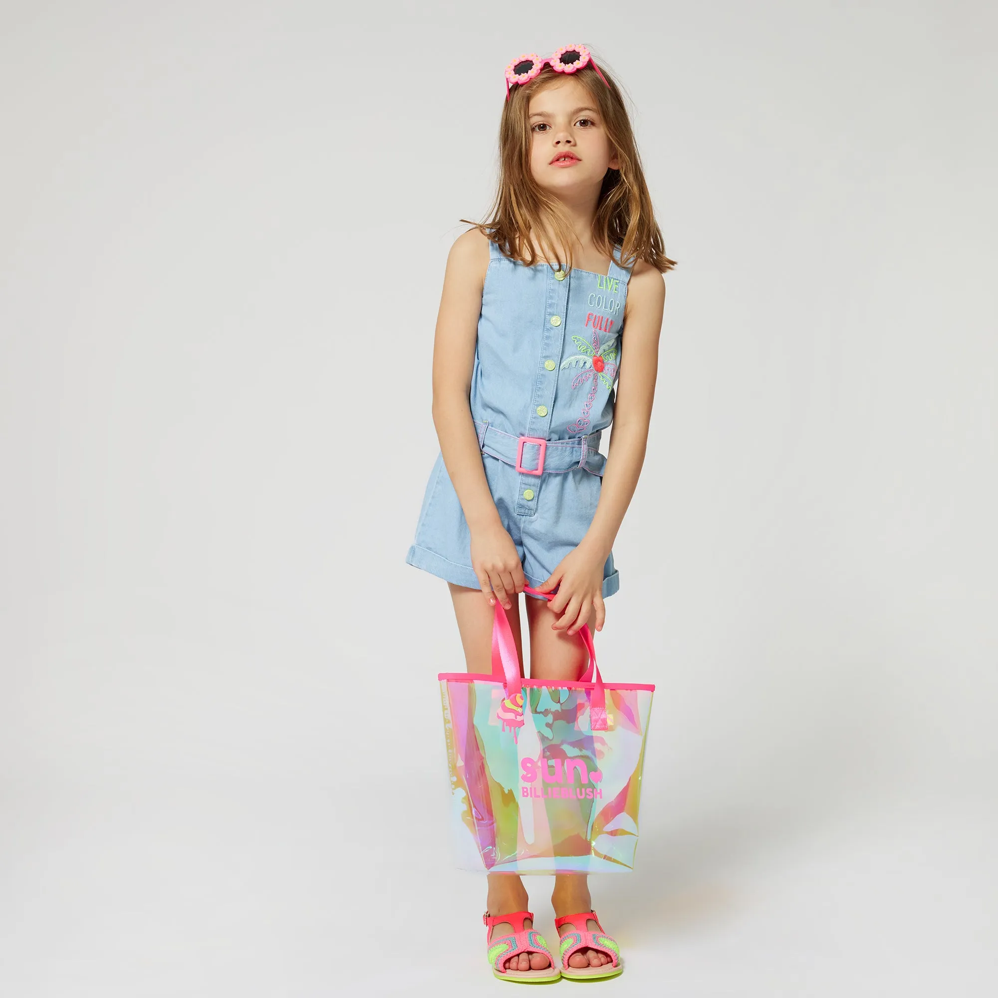Girls Pink Crochet Sandals