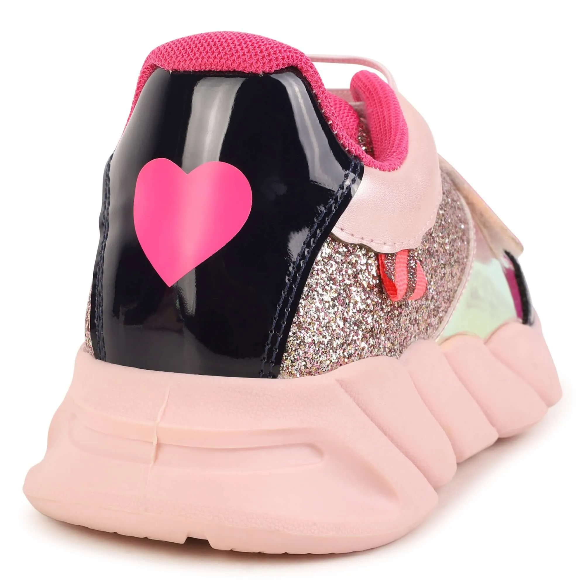 Girls Pink Glitter Trainers