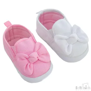 Girls Slip On Waffle Shoes W/ Bow - 6-15M - B2250