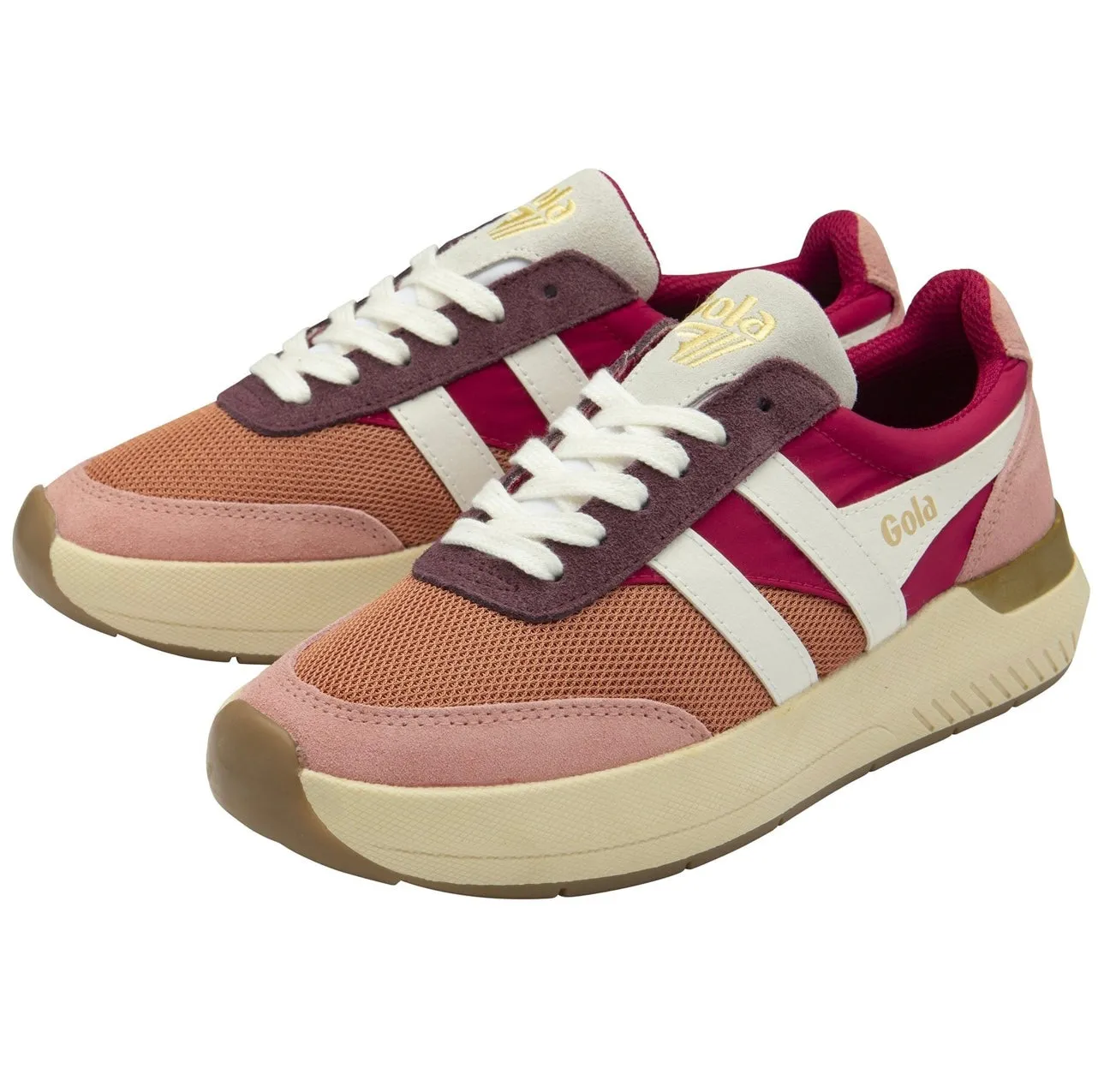 gola: raven sneaker-orange spice/raspberry/coral pink