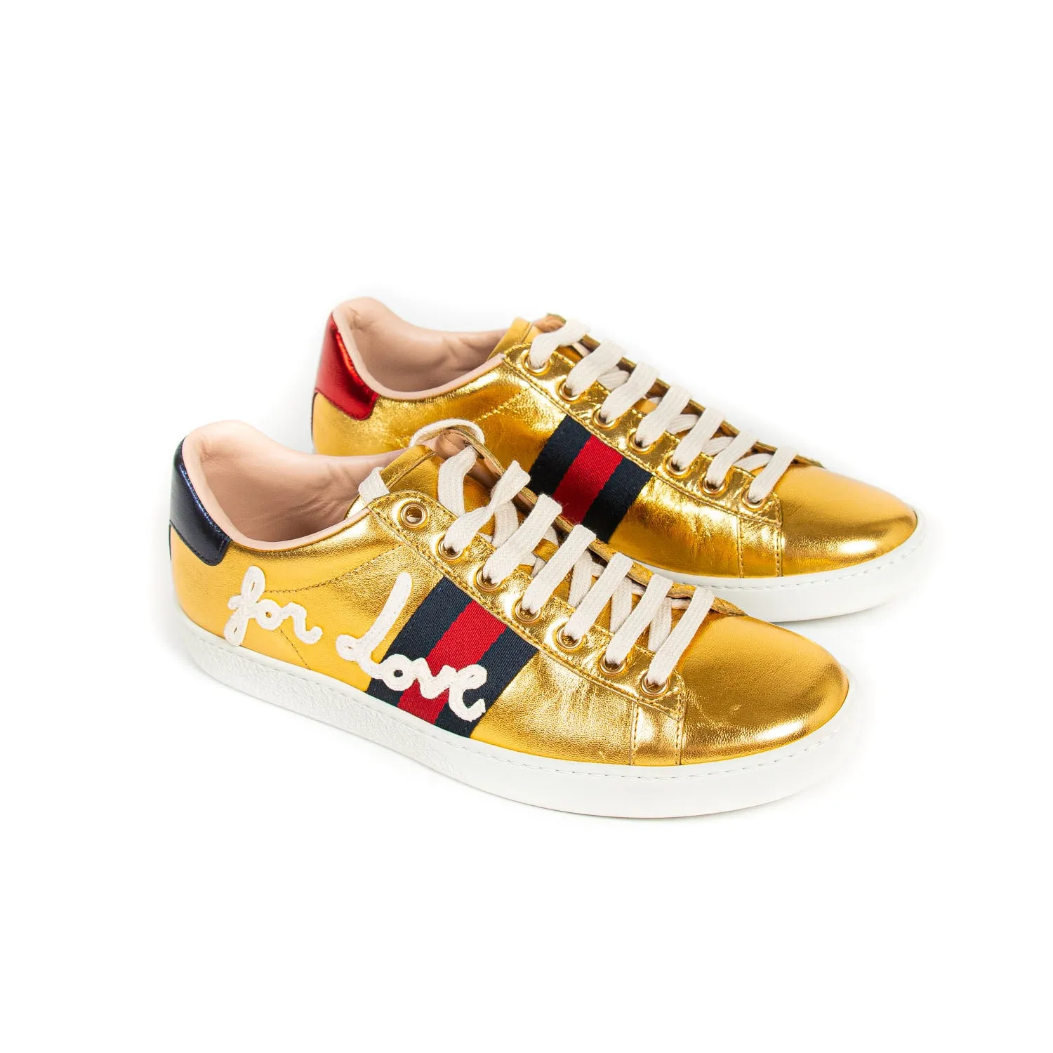 Gucci Ace Leather Embroidered Sneaker
