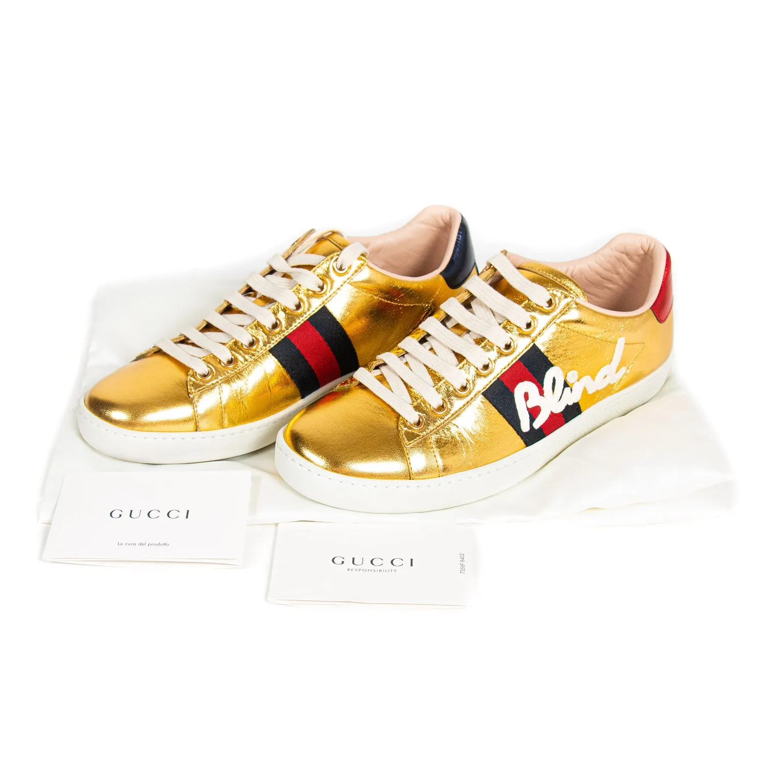 Gucci Ace Leather Embroidered Sneaker