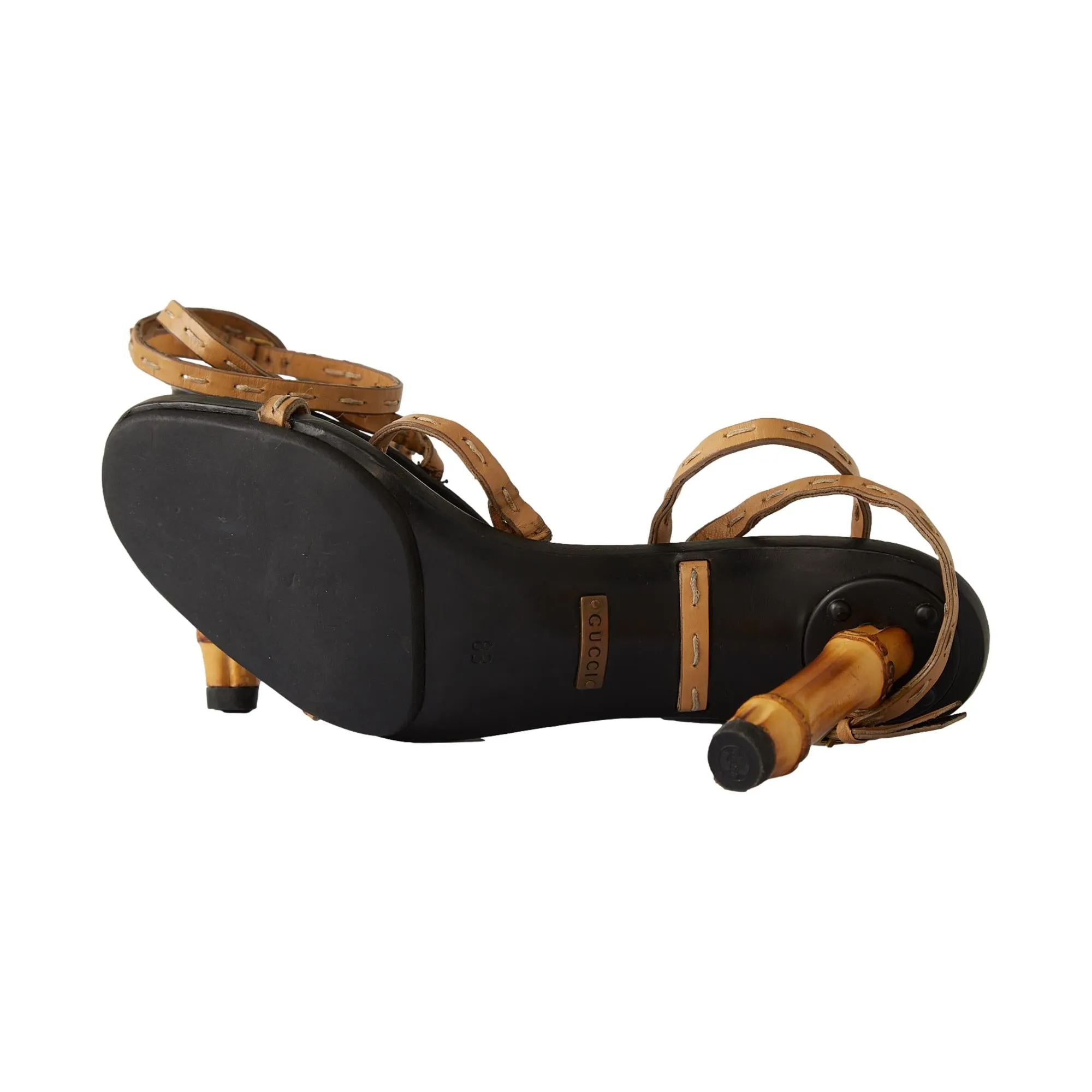 Gucci Black   Tan Bamboo Heels