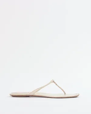 Gucci Cream Leather GG Interlocking Sandal - 38