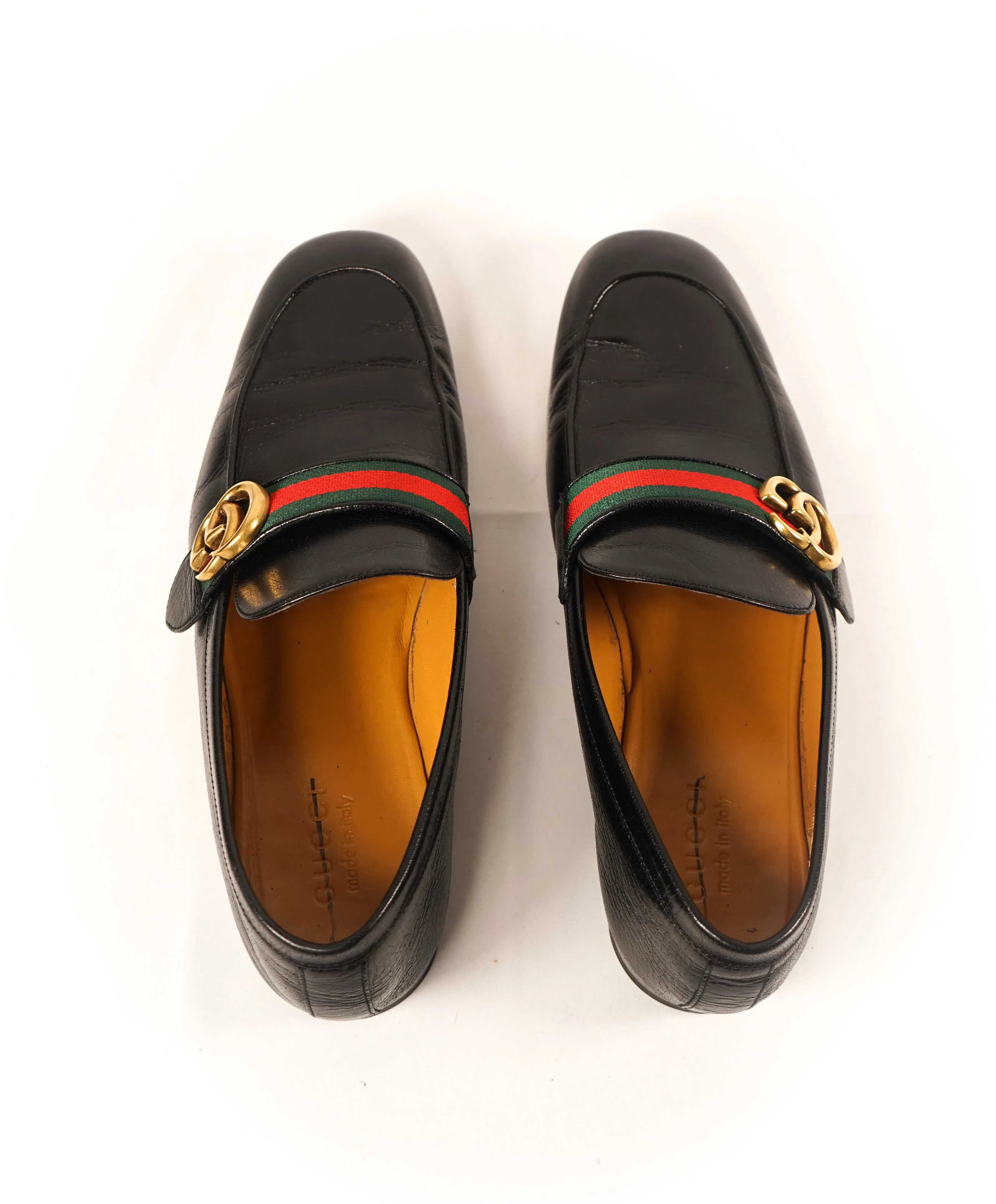 GUCCI - GG Interlocking Gold Bit Web Loafers “Donnie” - 8.5