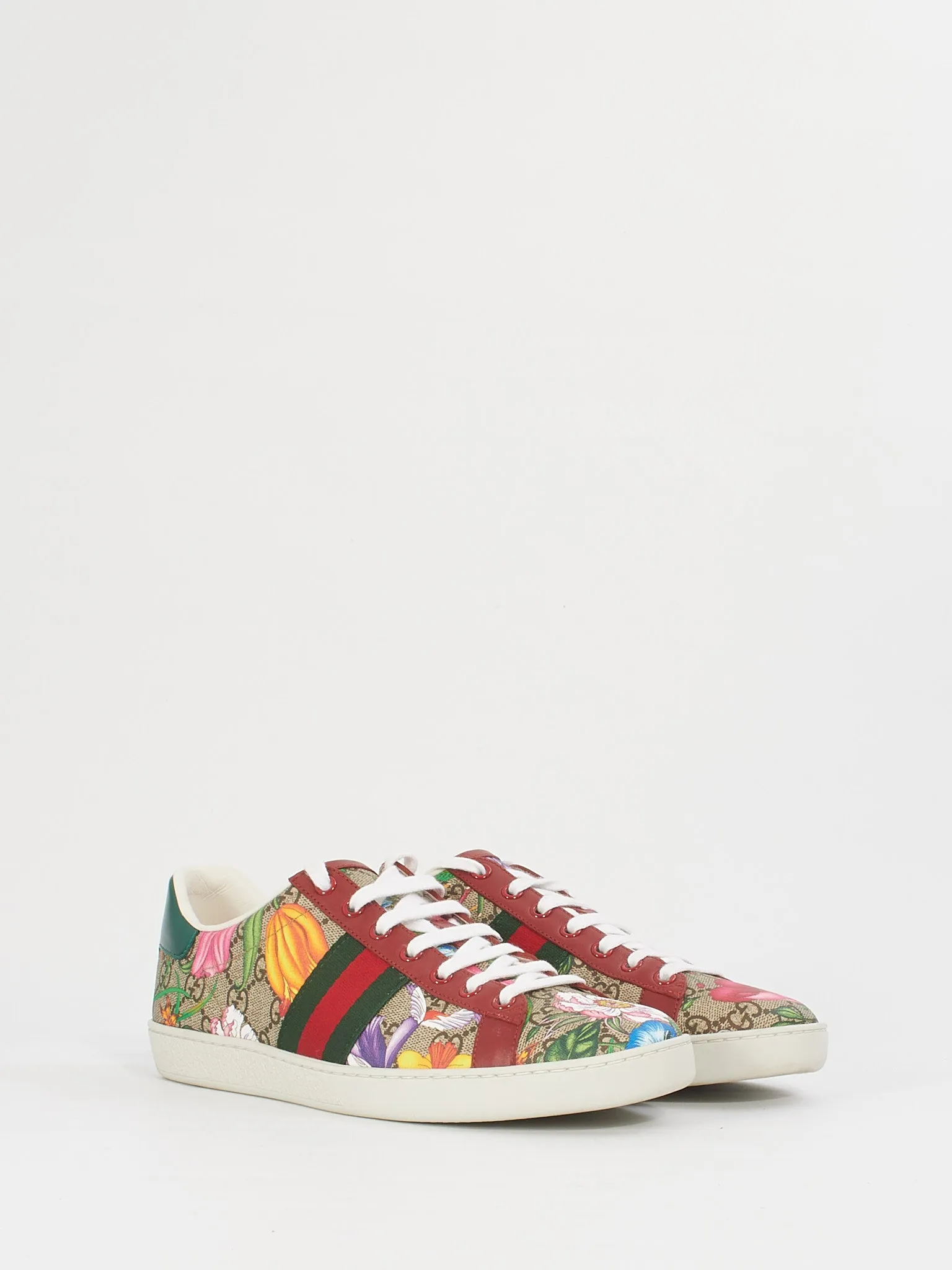 Gucci Multicolour Canvas Ace GG Flora Sneakers - 39.5