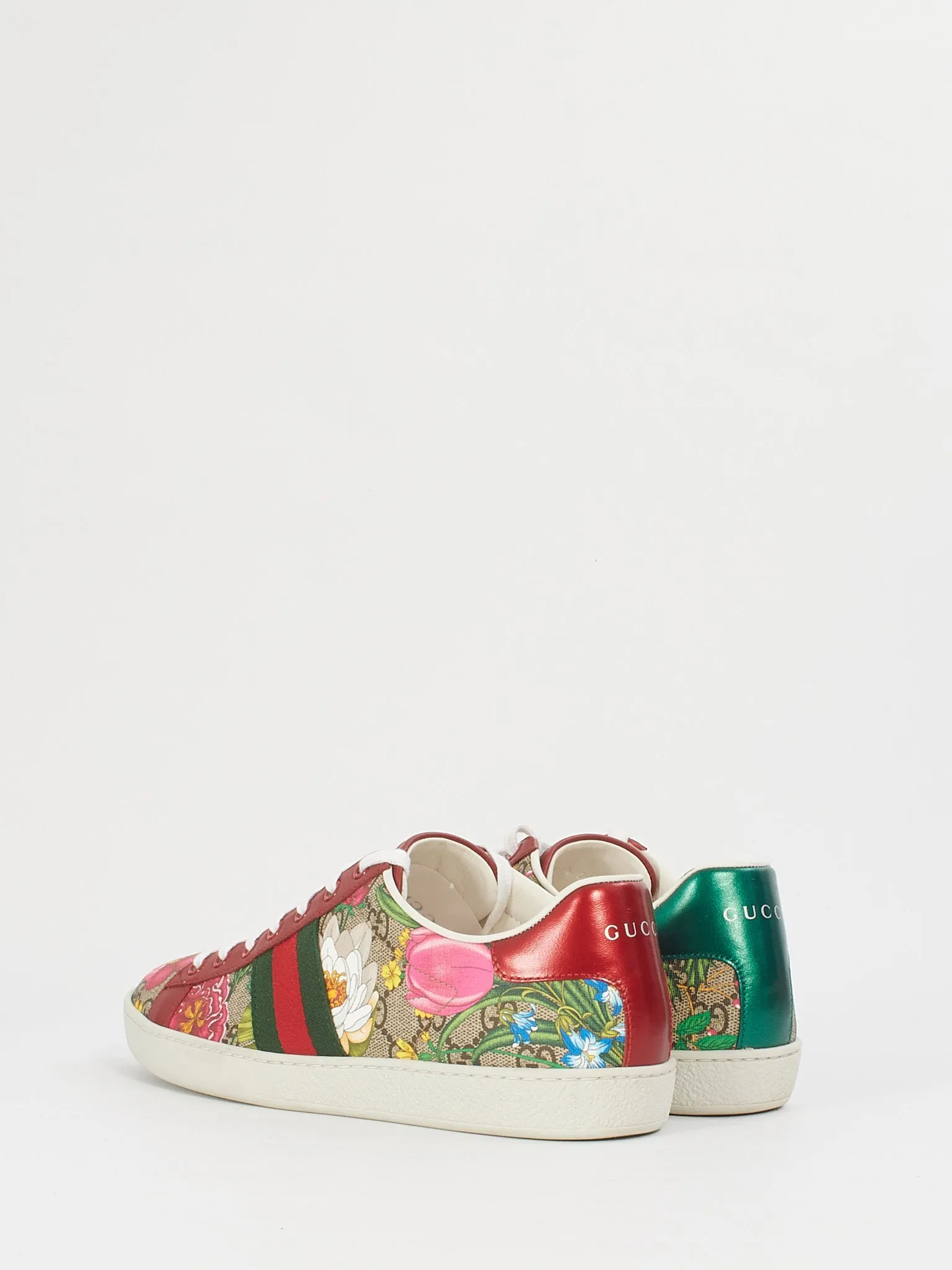 Gucci Multicolour Canvas Ace GG Flora Sneakers - 39.5