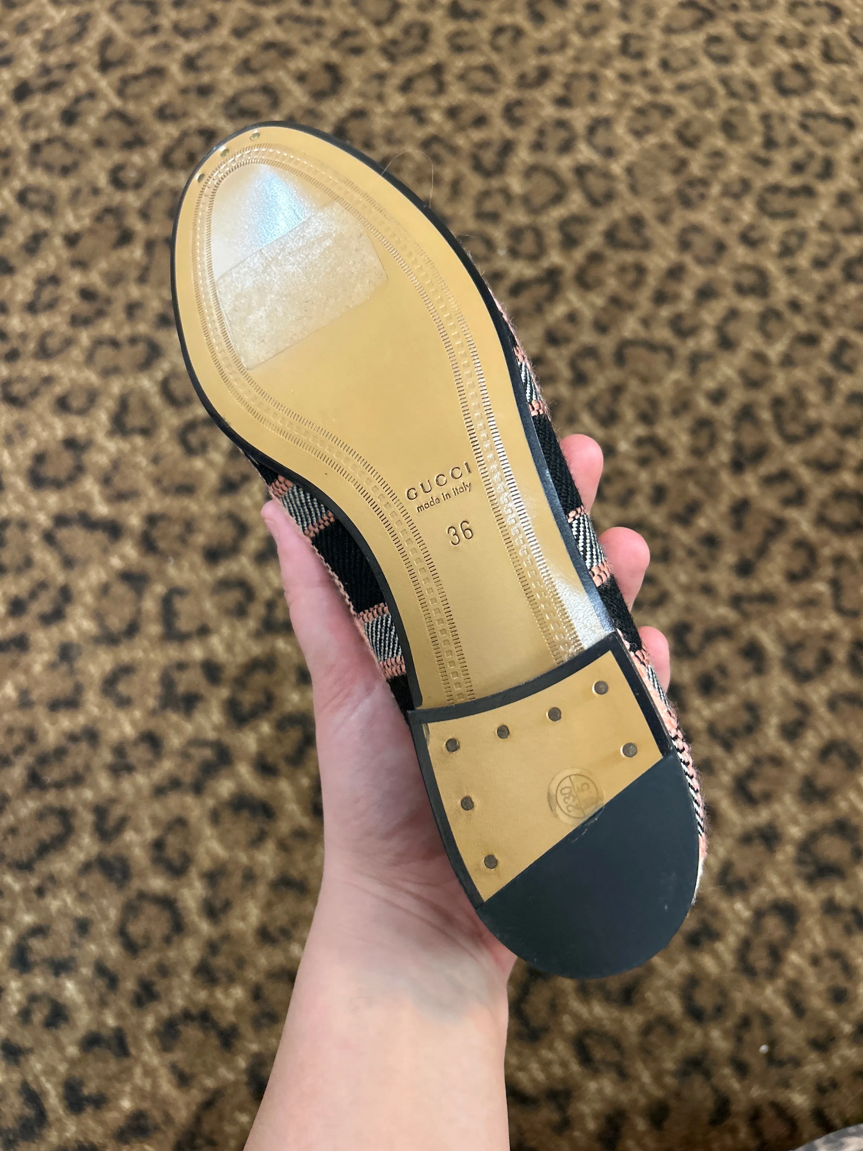 Gucci Shoes, Tweed Check Horsebit Jordaan Loafers (size 36)