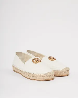 Gucci White Chevron Matelasse GG Marmont Espadrilles - 40.5