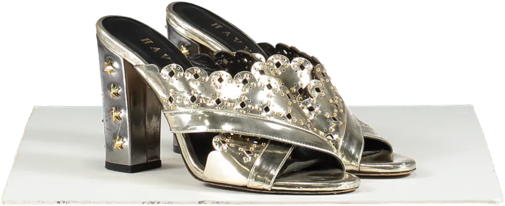 Havva Metallic Embellished Heeled Sandals UK 5 EU 38 👠