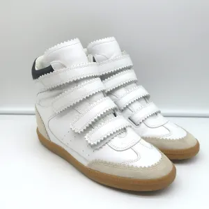 Isabel Marant Bilsy High Top Sneakers White Leather Size 38 NEW