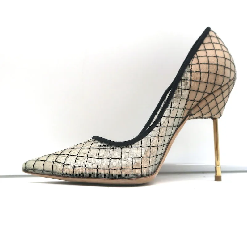 Kurt Geiger Britton Mesh Pumps Nude Size 37.5 Pointed Toe Heels