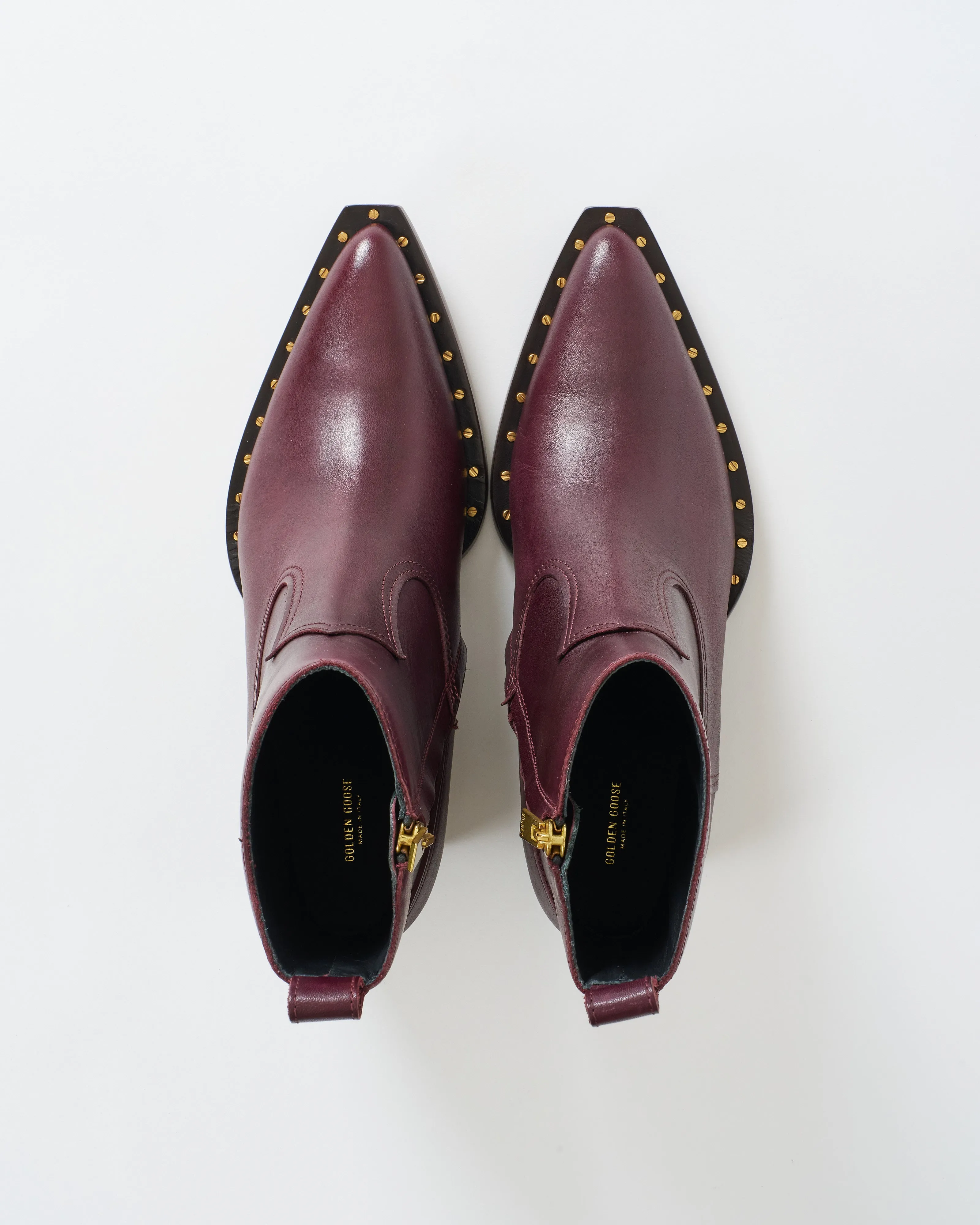 leather upper with studs foxing