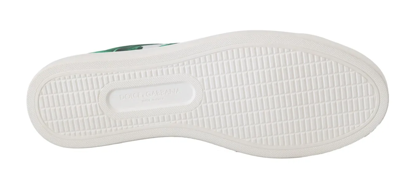 Leather White Green Banana Sneakers