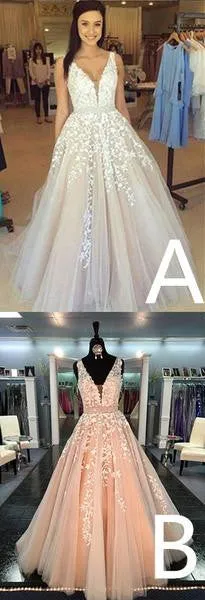 Long Prom Dresses, A Line Wedding Dresses, V Neck Long Sexy Prom Dress,SP450