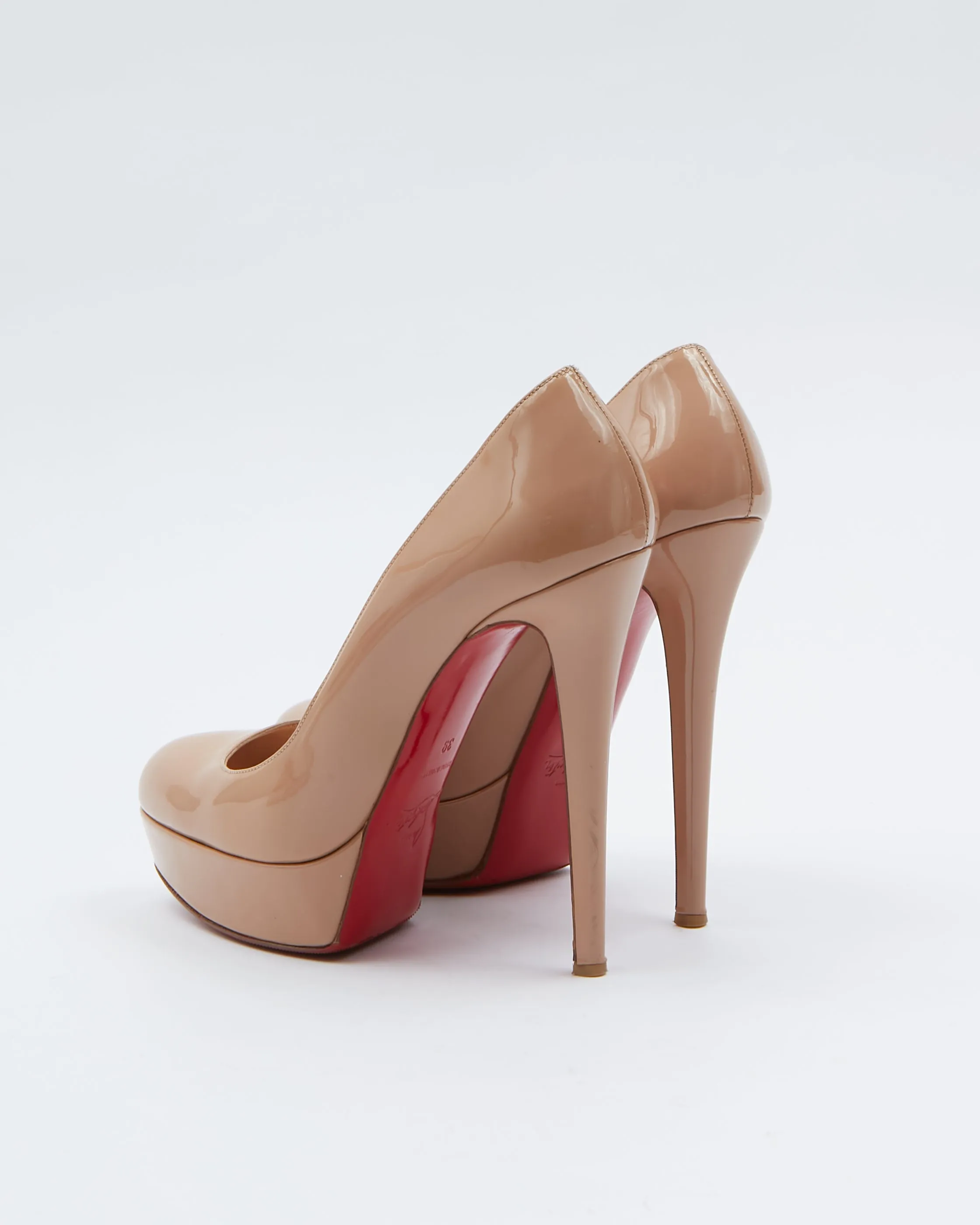 Louboutin Nude Bianca Platform Pumps - 39