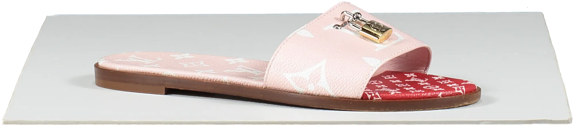 Louis Vuitton Pink Giant Monogram Lock It Mule Sandals UK 5.5 EU 38.5 👠