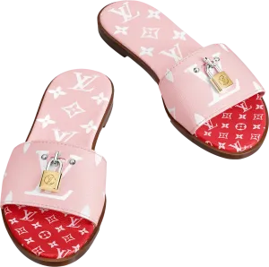 Louis Vuitton Pink Giant Monogram Lock It Mule Sandals UK 5.5 EU 38.5 👠