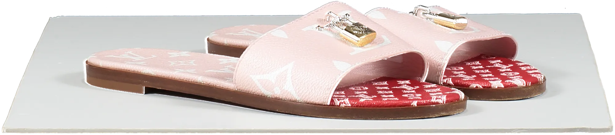 Louis Vuitton Pink Giant Monogram Lock It Mule Sandals UK 5.5 EU 38.5 👠
