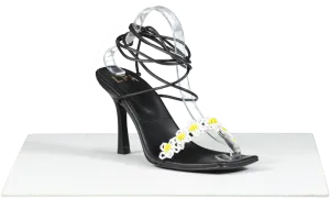 LPA Black Beaded Daisy Sandal UK 6