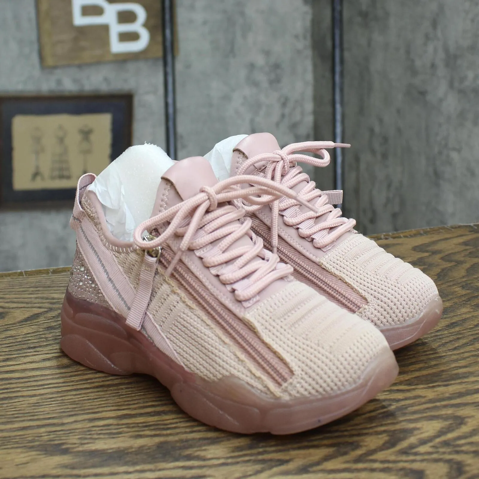 Madden Girl Amimi Girls Adaptive Sneaker Shoes AMIMIBLUSH Pink 1W
