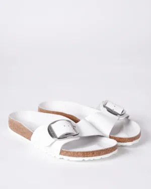 madrid big buckle - white leather