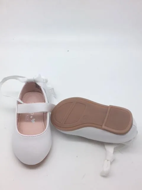 Matte Mary Jane Flats with a Ribbon Ankle Tie.  Size 4