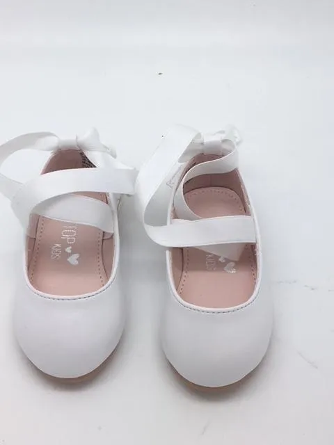 Matte Mary Jane Flats with a Ribbon Ankle Tie.  Size 4