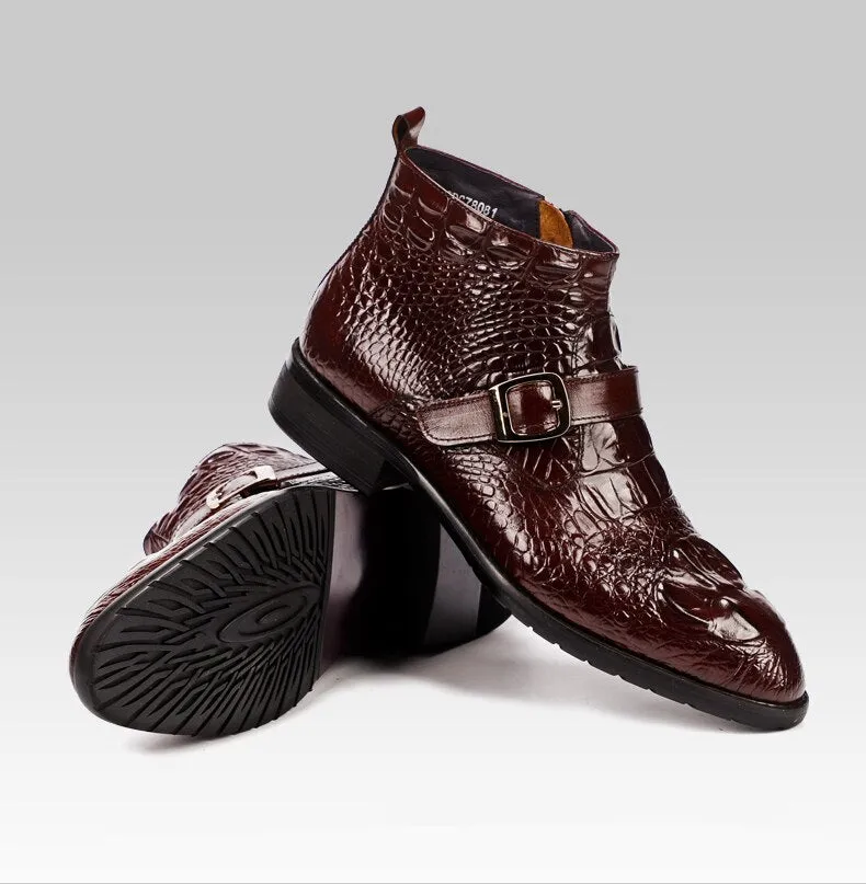 Men Full Grain Leather Buckle Belt Office Shoes