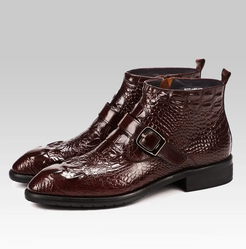 Men Full Grain Leather Buckle Belt Office Shoes